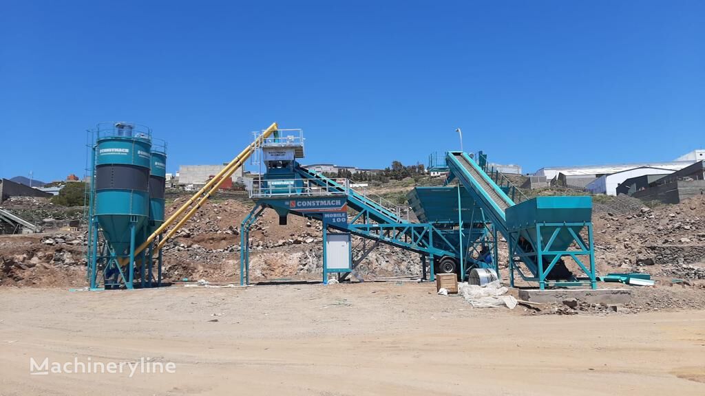 neue Constmach 100 M3/h Small Portable Ready Mixed Concrete Batching Plant Betonmischanlage