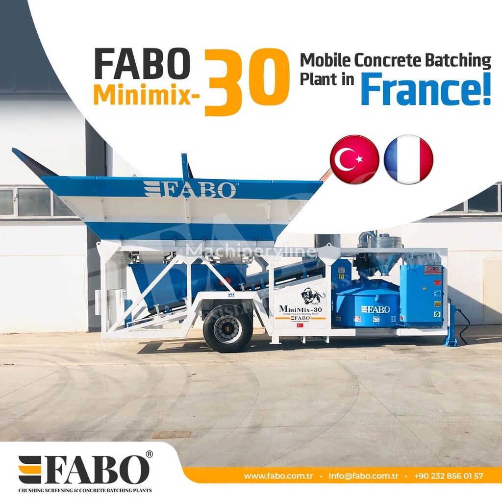 neue FABO MOBILE CONCRETE PLANT CONTAINER TYPE 30 M3/H FABO MINIMIX Betonmischanlage